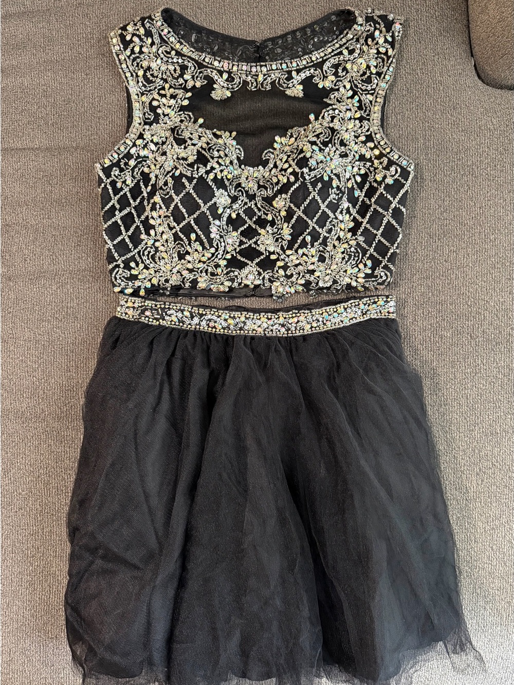 Alyce Paris Black Beaded Two-Piece Homecoming Dress | Size 4
